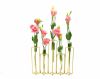 decorative glass flower vase set,hinged bud tubes metal stand pl